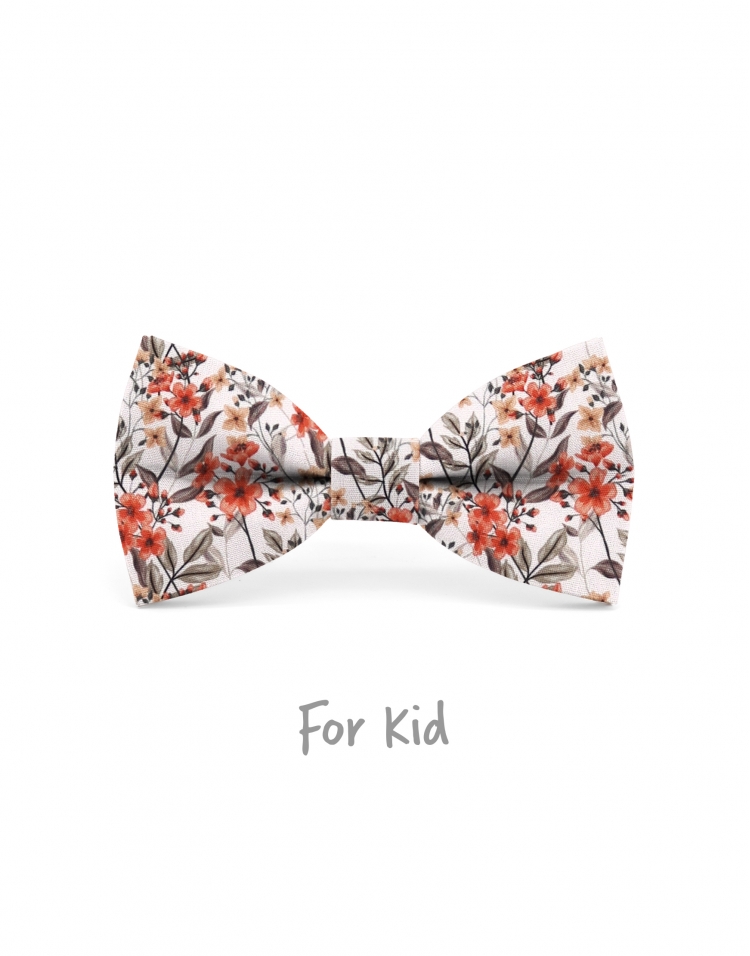 GASHA - KID or TEEN BOW TIE - ORANGE & BEIGE