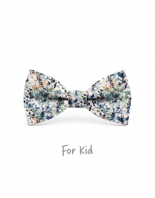 HART - KID or TEEN BOW TIE - BLUE, PETROL GREEN & BEIGE