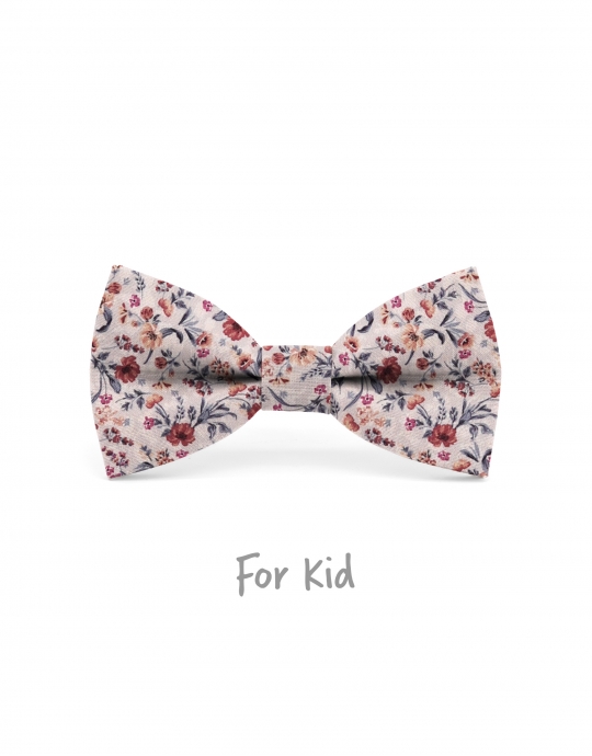 ENKO - KID or TEEN BOW TIE - TERRACOTTA & BEIGE