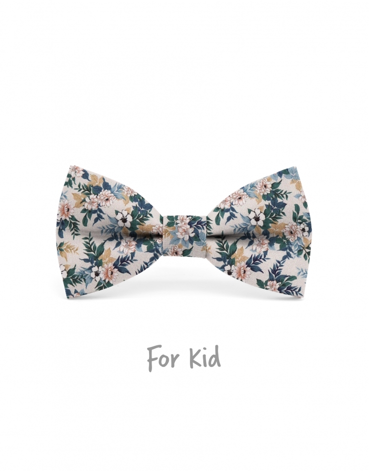 BYODO - KID or TEEN BOW TIE - GREEN & BEIGE