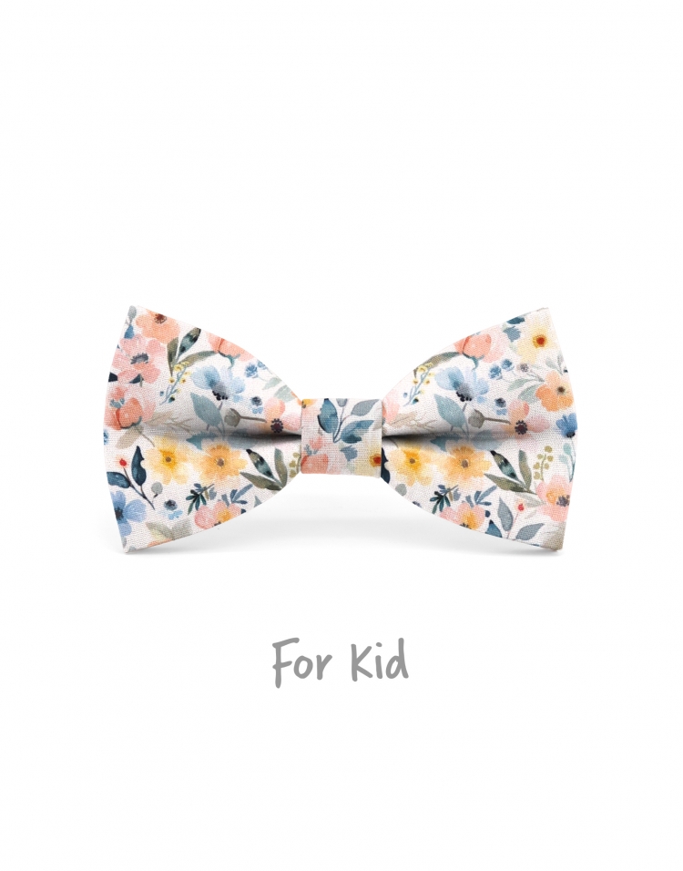 MODY - NOEUD PAPILLON ENFANT ou ADO - BLEU, CORAIL & JAUNE