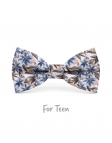 YEON - KID or TEEN BOW TIE - BLUE & BROWN