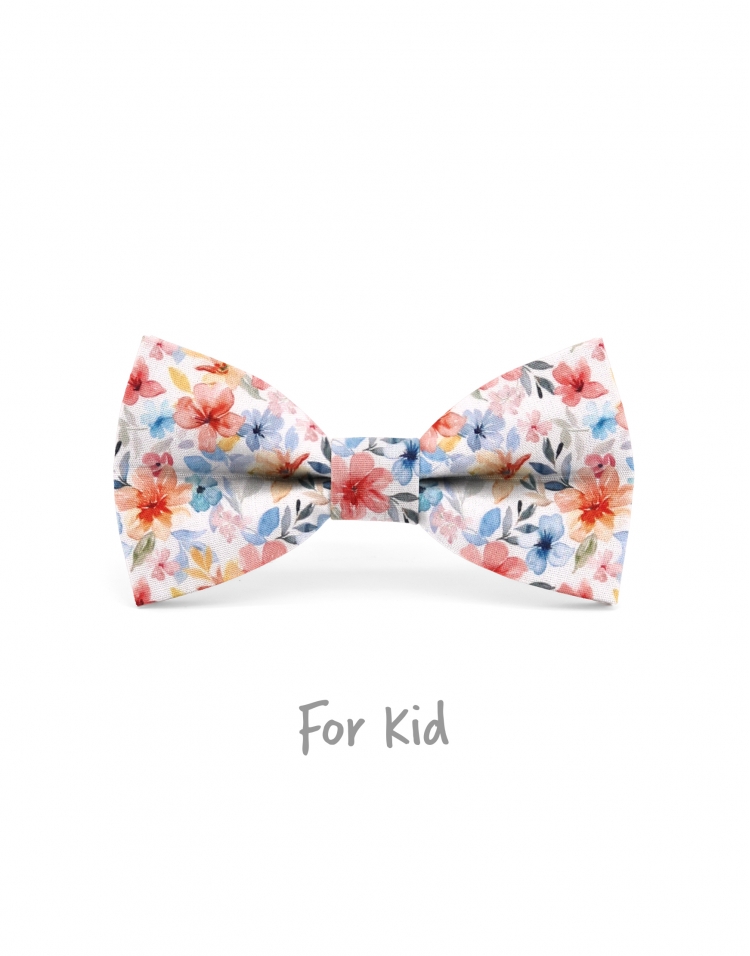 HARU - KID or TEEN BOW TIE - ORANGE & BLUE