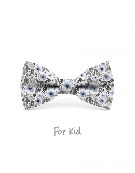 UKI - KID or TEEN BOW TIE - BLUE & GRAY