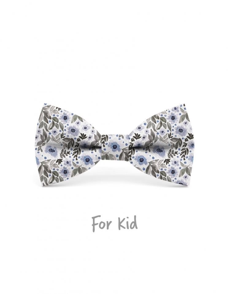 UKI - NOEUD PAPILLON ENFANT ou ADO - BLEU & GRIS