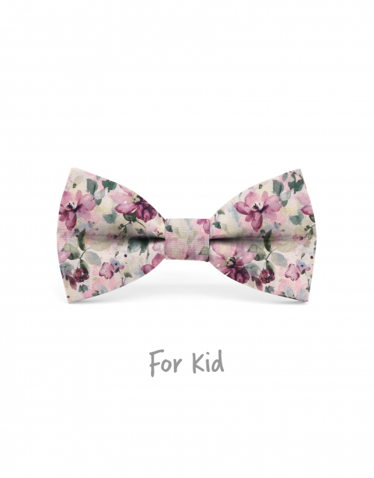 EMA - KID or TEEN BOW TIE - FUCHSIA MAUVE & GREEN