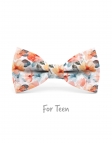 HANA - KID or TEEN BOW TIE - ORANGE & AQUA GREEN