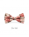 SHIKA - KID or TEEN BOW TIE - CORAL, BEIGE AND KHAKI