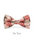 SHIKA - KID or TEEN BOW TIE - CORAL, BEIGE AND KHAKI