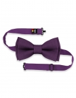 AUBERGINE - 100% RAW LINEN - BOW TIE - VIOLET