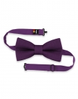 AUBERGINE - 100% RAW LINEN - BOW TIE - VIOLET