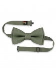 KAKI - 100% RAW LINEN - BOW TIE - GREEN