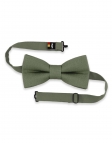 KAKI - 100% RAW LINEN - BOW TIE - GREEN