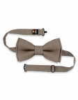 TAUPE - 100% RAW LINEN - BOW TIE - BROWN