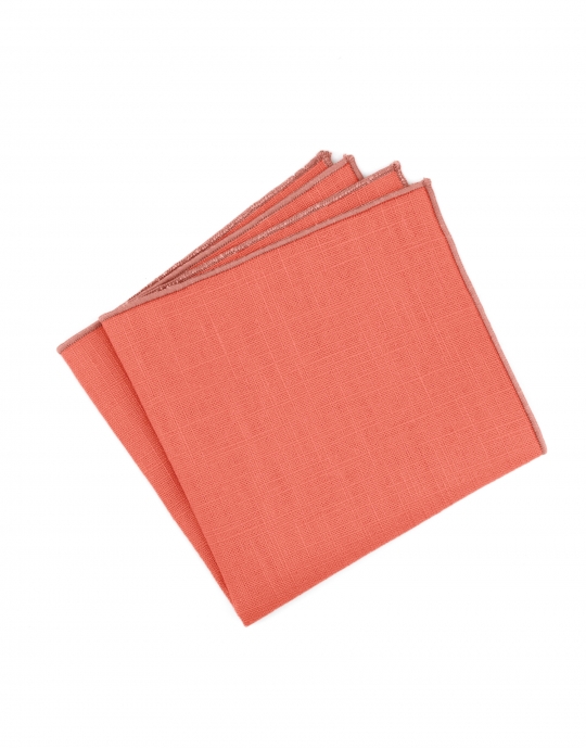 CORAIL - POCHETTE EN LIN BRUT