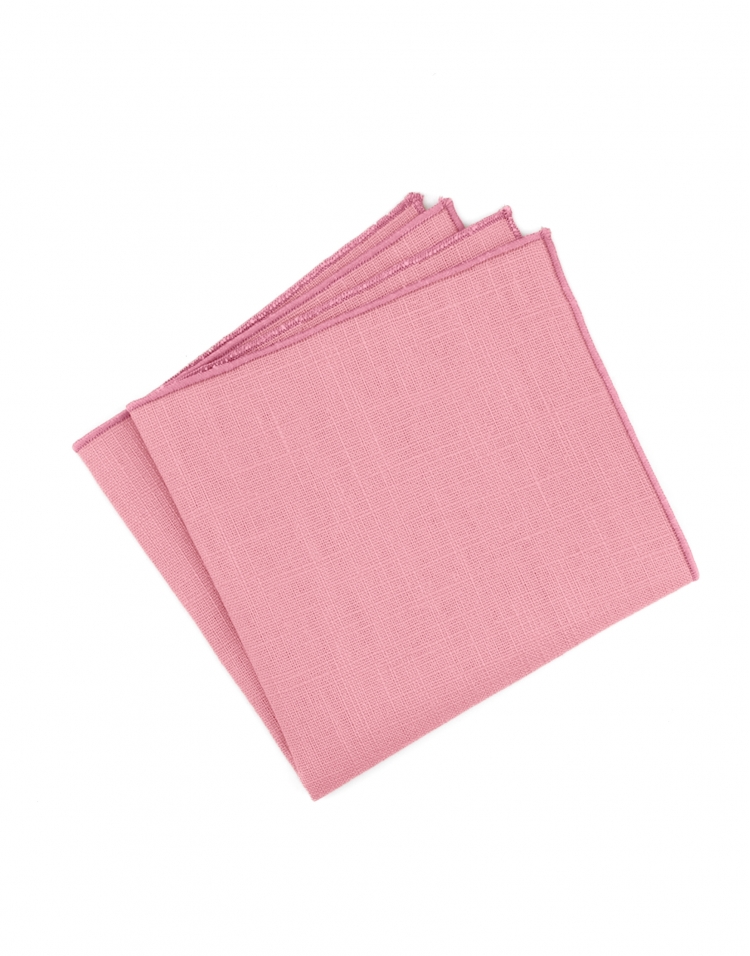 POUPON - RAW LINEN - POCKET SQUARE - LIGHT PINK