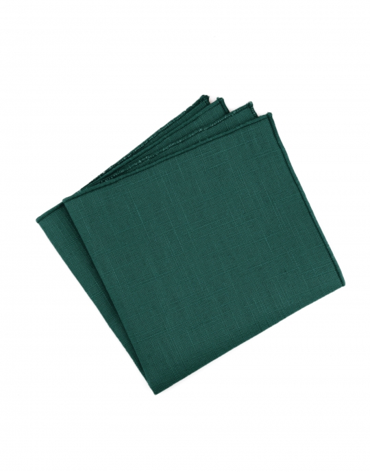 EMERAUDE - POCHETTE EN LIN BRUT - VERT