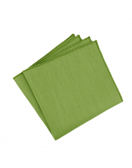 PRAIRIE - RAW LINEN - POCKET SQUARE - GREEN