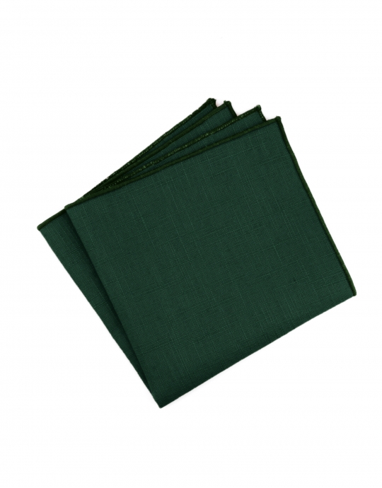 FORET - POCHETTE EN LIN BRUT - VERT FONCE