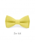 MIMOSA - KID or TEEN BOW TIE - 100% RAW LINEN - LIGHT YELLOW