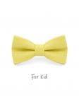 MIMOSA - KID or TEEN BOW TIE - 100% RAW LINEN - LIGHT YELLOW