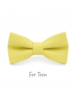 MIMOSA - KID or TEEN BOW TIE - 100% RAW LINEN - LIGHT YELLOW