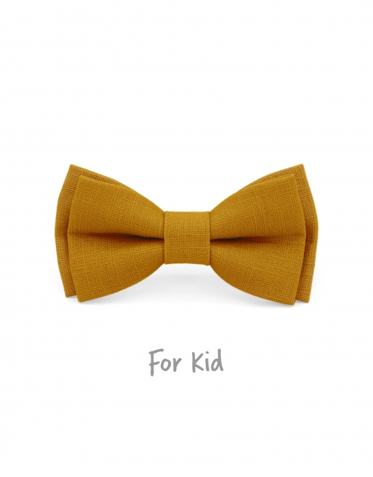 MOUTARDE - KID or TEEN BOW TIE - 100% RAW LINEN