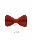 POTIRON - KID or TEEN BOW TIE - 100% RAW LINEN - PUMPKIN ORANGE