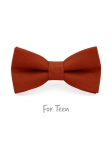 POTIRON - KID or TEEN BOW TIE - 100% RAW LINEN - PUMPKIN ORANGE