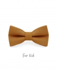 CARAMEL - KID or TEEN BOW TIE - 100% RAW LINEN - BROWN