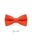 MANDARINE - KID or TEEN BOW TIE - 100% RAW LINEN - ORANGE