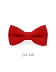 PIMENT - KID or TEEN BOW TIE - 100% RAW LINEN - RED