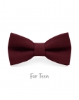 BOURGOGNE - KID or TEEN BOW TIE - 100% RAW LINEN - BURGUNDY RED