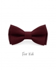 BOURGOGNE - KID or TEEN BOW TIE - 100% RAW LINEN - BURGUNDY RED