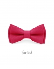 BONBON - KID or TEEN BOW TIE - 100% RAW LINEN - CANDY PINK