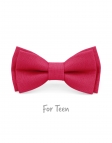 BONBON - KID or TEEN BOW TIE - 100% RAW LINEN - CANDY PINK