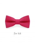 BONBON - KID or TEEN BOW TIE - 100% RAW LINEN - CANDY PINK