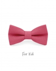 MACARON - KID or TEEN BOW TIE - 100% RAW LINEN - PINK