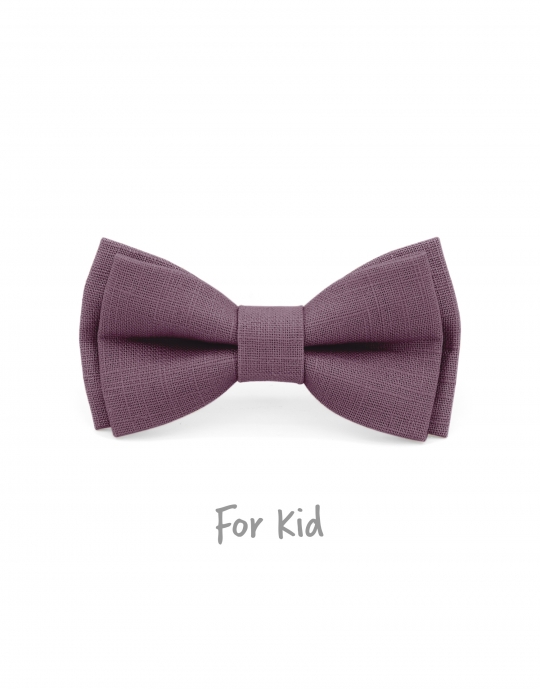 VIEUX ROSE - KID or TEEN BOW TIE - 100% RAW LINEN - PINK