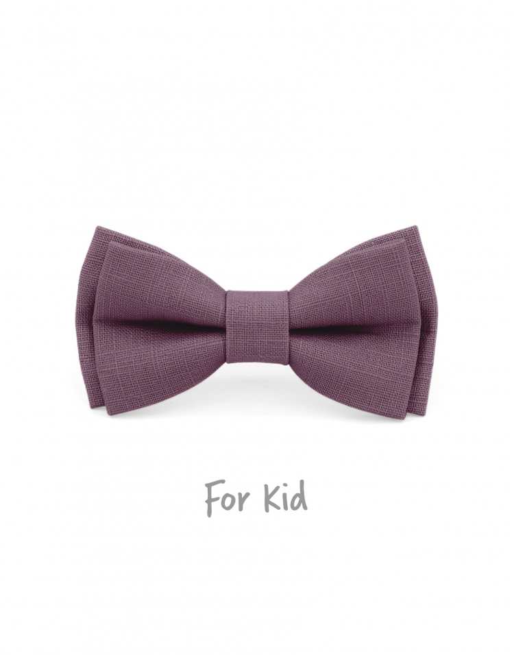 VIEUX ROSE - KID or TEEN BOW TIE - 100% RAW LINEN - PINK