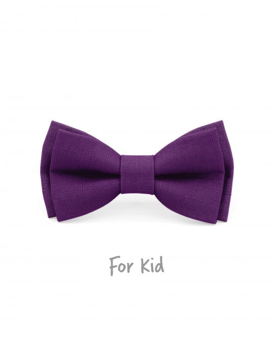 LAVANDE - KID or TEEN BOW TIE - 100% RAW LINEN