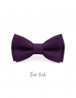 AUBERGINE - KID or TEEN BOW TIE - 100% RAW LINEN - PURPLE