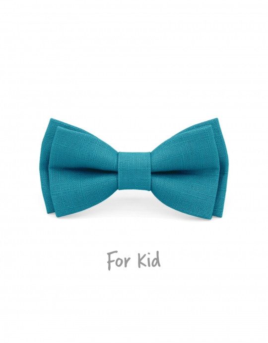 AZUR - KID or TEEN BOW TIE - 100% RAW LINEN