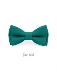 PAON - KID or TEEN BOW TIE - 100% RAW LINEN - PEACOCK GREEN