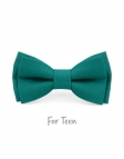 PAON - KID or TEEN BOW TIE - 100% RAW LINEN - PEACOCK GREEN