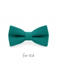 PAON - KID or TEEN BOW TIE - 100% RAW LINEN - PEACOCK GREEN