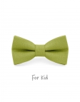 PISTACHE - KID or TEEN BOW TIE - 100% RAW LINEN - GREEN