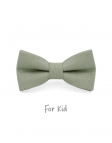 SAUGE - KID or TEEN BOW TIE - 100% RAW LINEN - GREEN