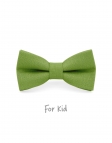 PRAIRIE - KID or TEEN BOW TIE - 100% RAW LINEN - GREEN