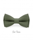 KAKI - KID or TEEN BOW TIE - 100% RAW LINEN - GREEN